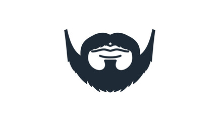 Stylized black silhouette icon of a beard and mustache.
