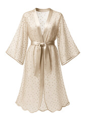 Obraz premium Sheer organza kimono with sequin embellishments and scalloped hem for parties