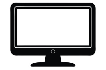 computer monitor silhouette vector art icon