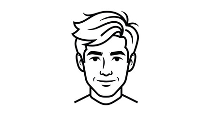 Line art portrait of a young man.