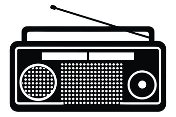 digital radio silhouette vector art icon