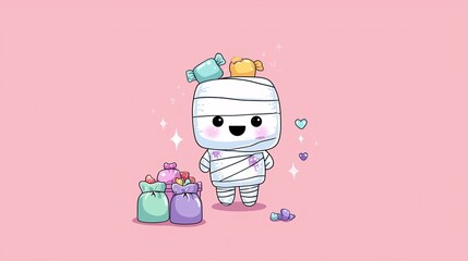 Happy Kawaii Halloween Vertical Wallpaper Pack – Cute Cartoon Pumpkins, Friendly Ghosts, Chibi Witch Cats, Smiling Bats, Halloween Candy, Pastel Spooky Characters, Futuristic Neon Cyber Halloween, Ado