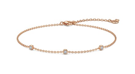 Elegant rose gold bracelet isolated on white