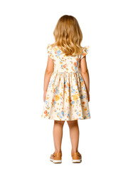 girl in dress, back view isolated on transparent background