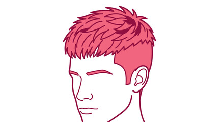 Stylized illustration of a mans head with a modern haircut.