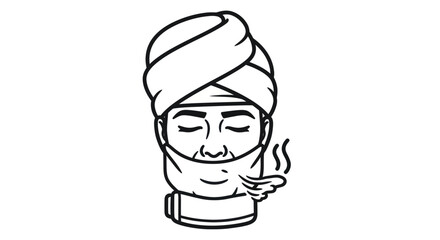 Person enjoying a spa treatment with a towel on their head and steam.