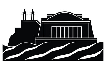 hydro power generator silhouette vector art icon
