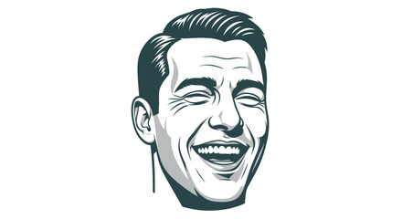 Joyful Man Laughing Heartily Close-up Portrait.