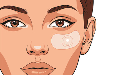 Closeup of Womans Face with Translucent Cheek Patch.