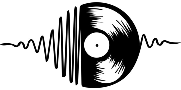 Vintage record sound waves pulsing music nostalgia, classic vinyl beats for music lovers and audio enthusiasts