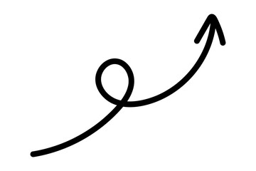 hand drawn arrow isolated, hand drawn arrow upward arrow doodle style arrow marker for highlights and emphasize isolated on transparent png	