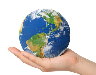 Hand Holding the Blue Planet  Symbol of Global Sustainability PNG