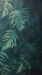 Tropical leaves backgrounds painting nature.