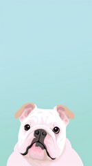 Obraz premium Bulldog selfie cute wallpaper animal cartoon mammal.