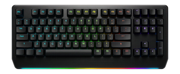 RGB mechanical keyboard with macro keys and programmable lighting zones for gaming