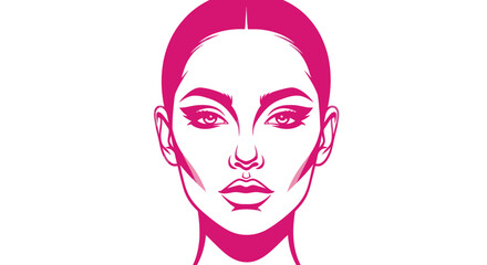 Close up portrait of a woman with clean makeup and neutral expression.