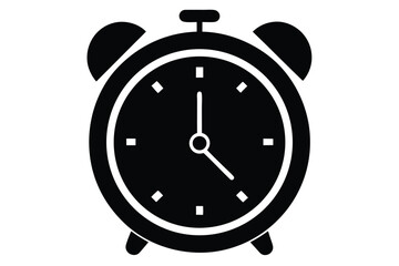 smart alarm clock silhouette vector art icon
