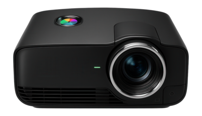 High-contrast PC projector with RGB color wheel and side-loading lamp module