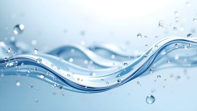 3Drendered intricate glassy water drop pattern with a blue , blue water background , water drops background , blue water surface , bubbles in a glass