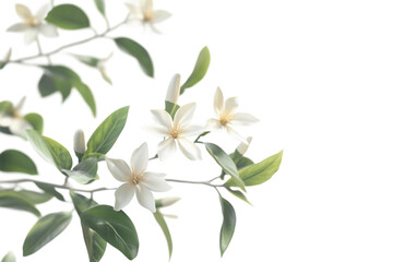 Fototapeta premium Flowering vanilla plant close-up isolated on transparent background