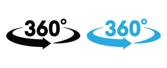 360 degree rotation arrow icon modern simple design.Full cycle 3D arrow rotation.360 rotation icon set.360 degree rotate vector illustration.360 angle arrow pictogram.Panorama view symbol.