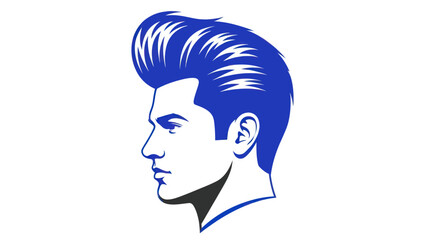 Man with Pompadour Hairstyle Illustration.