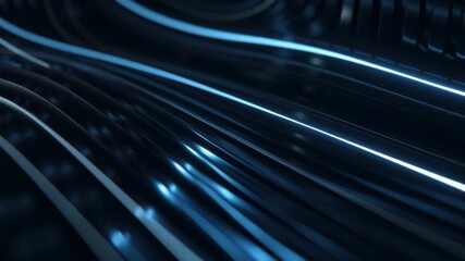 Seamless looping animation abstract corporate material Dark blue metallic grid panels glowing neon white blue smooth currents, futuristic architecture elegant motion, high-tech corporate 4k - Powered by Adobe