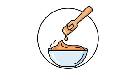 Creamy substance in a bowl with a wooden applicator for skincare.