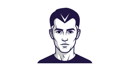 Detailed illustration of a mans face clean and focused portrait.