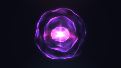 Glowing purple energy sphere with bright central starburst, radiating mystical futuristic light