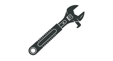 Adjustable Wrench Illustration for Mechanical and Plumbing Tasks.