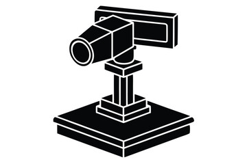 3d scanner silhouette vector art icon