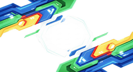 Futuristic graphical frame, stylized sci-fi elements and clean design for overlay