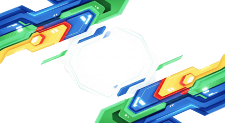 Futuristic graphical frame, stylized sci-fi elements and clean design for overlay