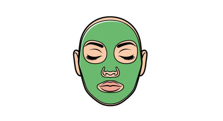 Person with green face mask enjoying a relaxing skincare treatment.