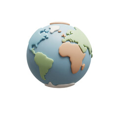 Fototapeta premium 3D Globe Icon for Geography and Education Concept