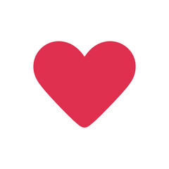 A simple red heart icon symbolizing love and romance. A flat vector graphic illustration isolated on a clean white background for Valentine's Day