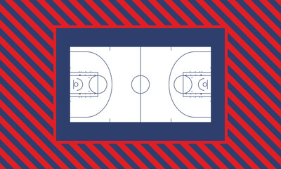 Basketball Court. Basketball design. Street sport art. Game Day. Basketball playoff. Final games. Team championship. Ball for Basketball. Sport creative poster. Modern graphic. Vector wallpaper