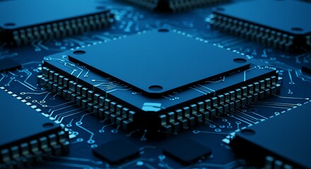 Close-up of Integrated Circuits on a Circuit Board