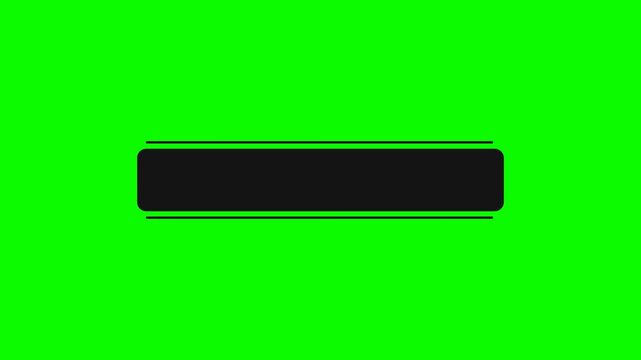 Animation of two box shapes for black text on a green screen