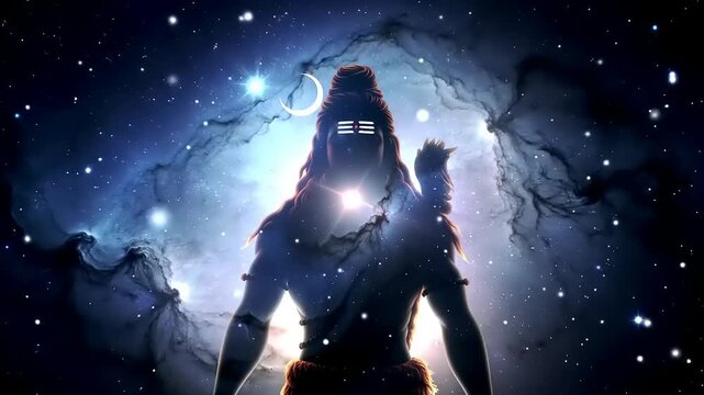 Cosmic Shiva with Nebula Background. (1)