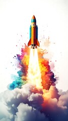 Fototapeta premium Colorful rocket launch