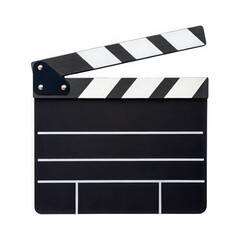 Fototapeta premium Classic film clapperboard isolated on transparent background
