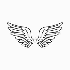 simple line art angel wings vector