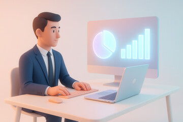 Fractional cfo services boosting business growth office setting digital visualization professional environment informative concept