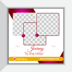 Travel social media post design for advertising 