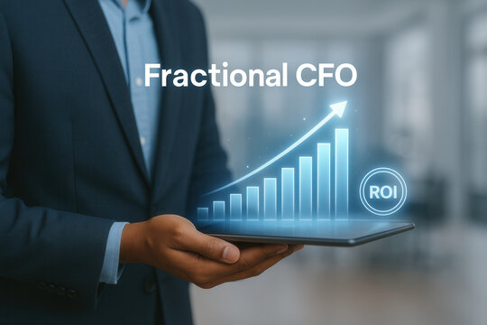 Leveraging a fractional cfo for better roi in business growth modern office setting digital presentation