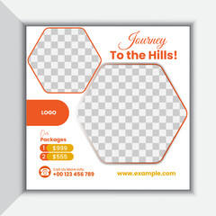 Travel social media post design for advertising 