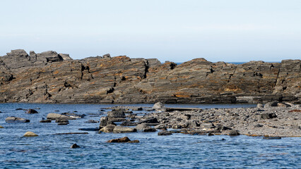 rocky shore of the Arctic Ocean without people