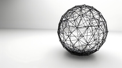 Wireframe Sphere Abstract Geometric Art
